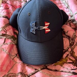 Under Armour Navy Baseball Cap with American Flag Logo